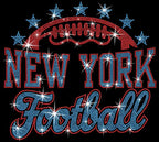 New York Football Rhinestone Shirt: Team Fans Game Day Sparkle Tee