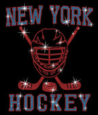 New York Hockey Rhinestone Shirt: Hockey Fan Bling Apparel