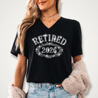 Retired 2026 Rhinestone Shirt: Sparkly Retirement Party Outfit