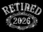 Retired 2026 Rhinestone Shirt: Sparkly Retirement Party Outfit