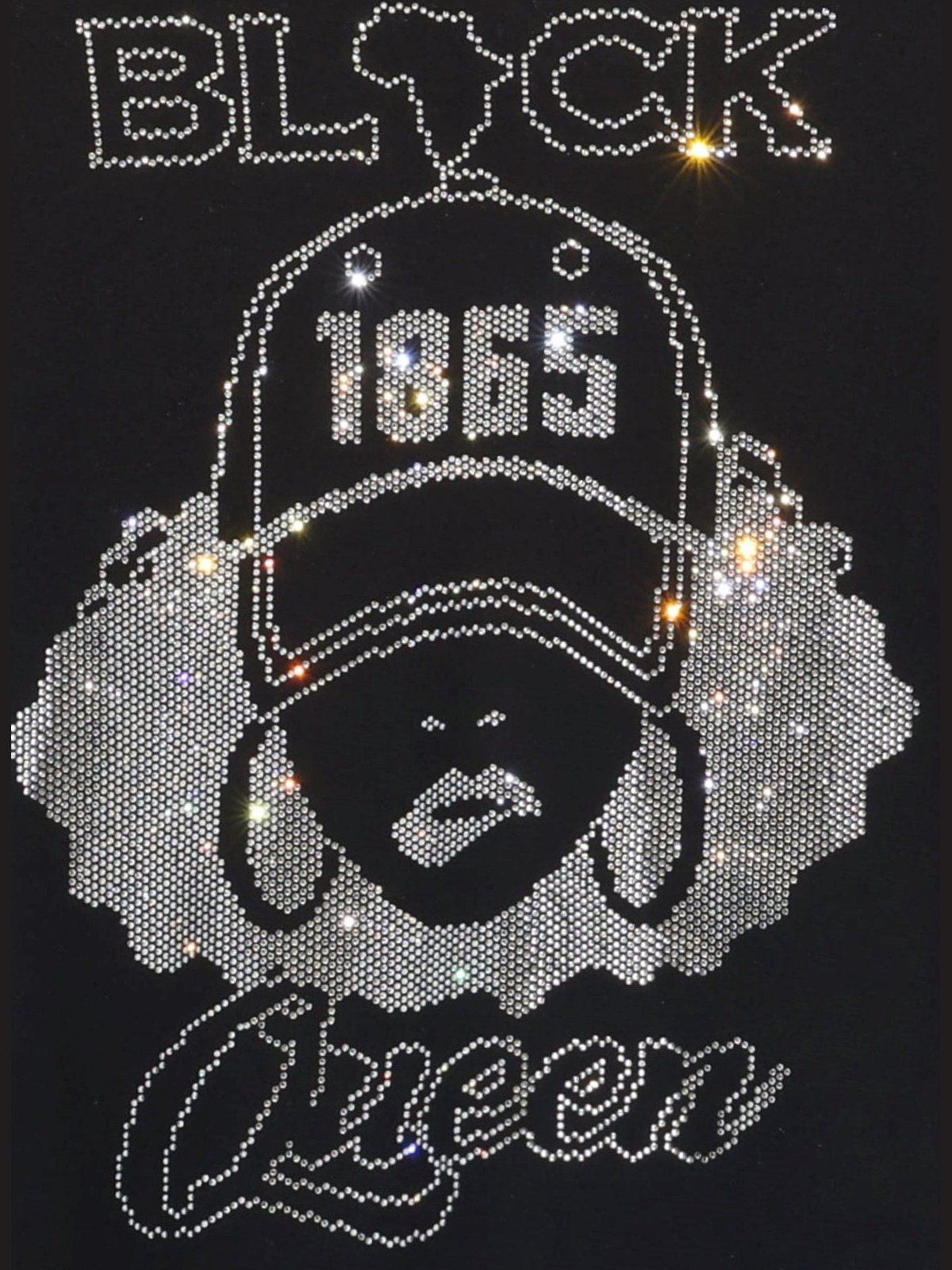 Black Queen Rhinestone Bling Bling Short Sleeve T-shirt