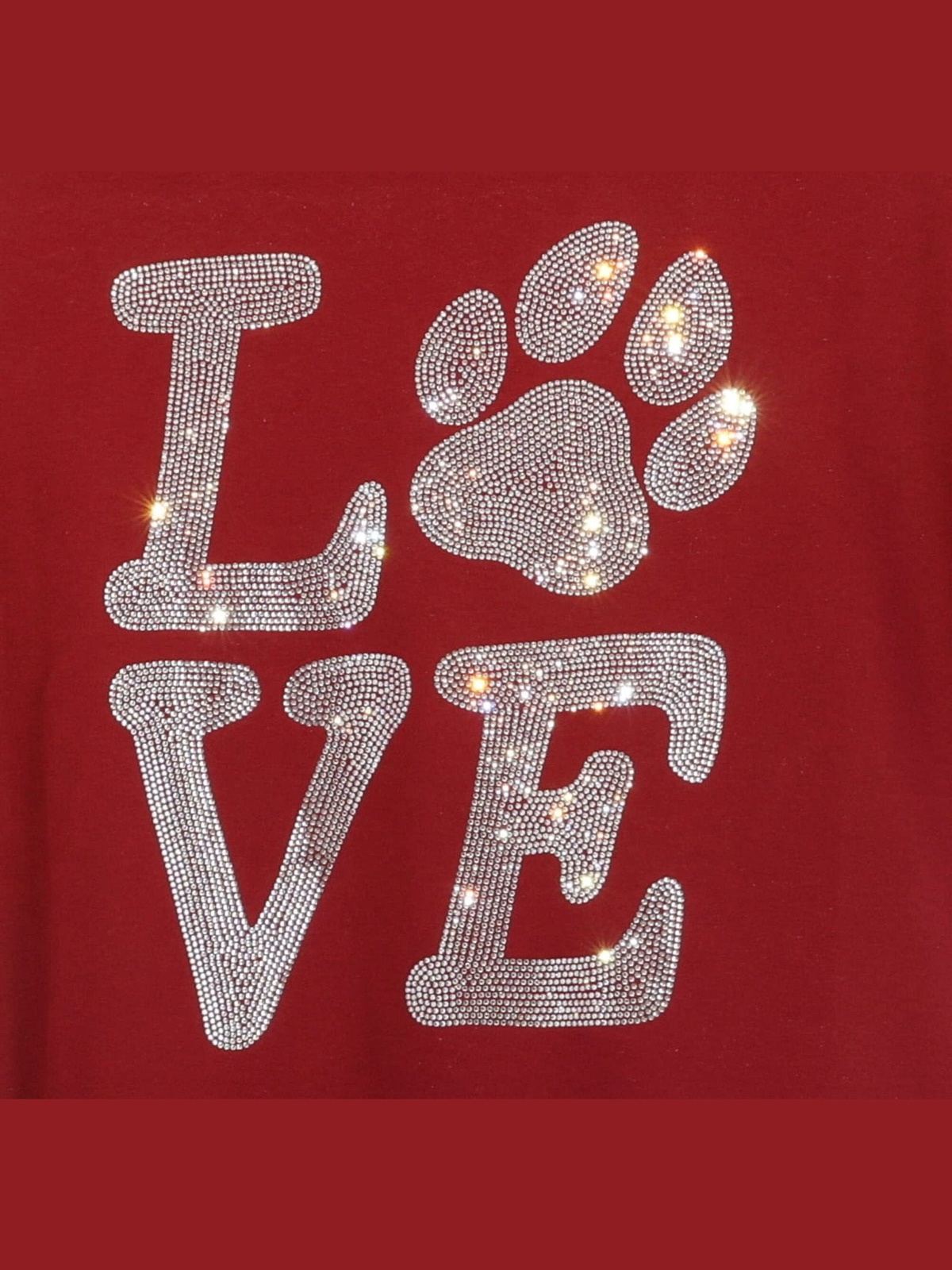 Love Puppies Rhinestone Bling Bling Short Sleeve T-shirt