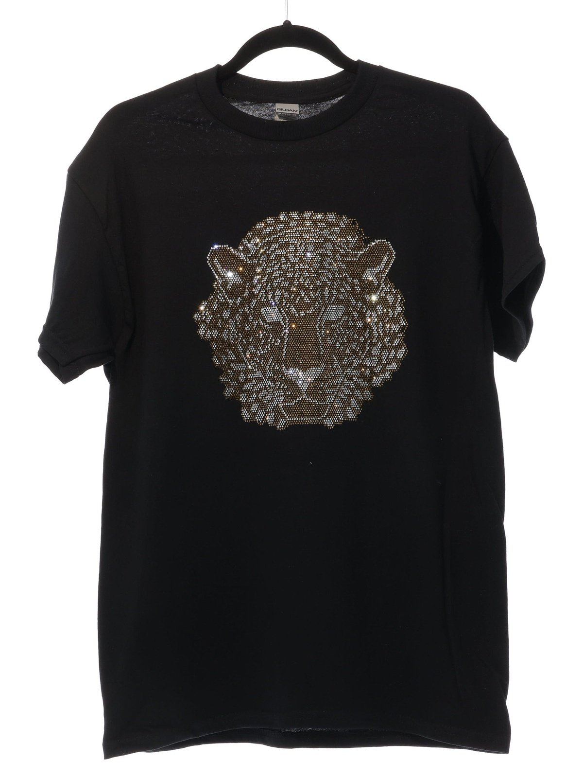 Tiger Rhinestone Bling Bling Short Sleeve T-shirt