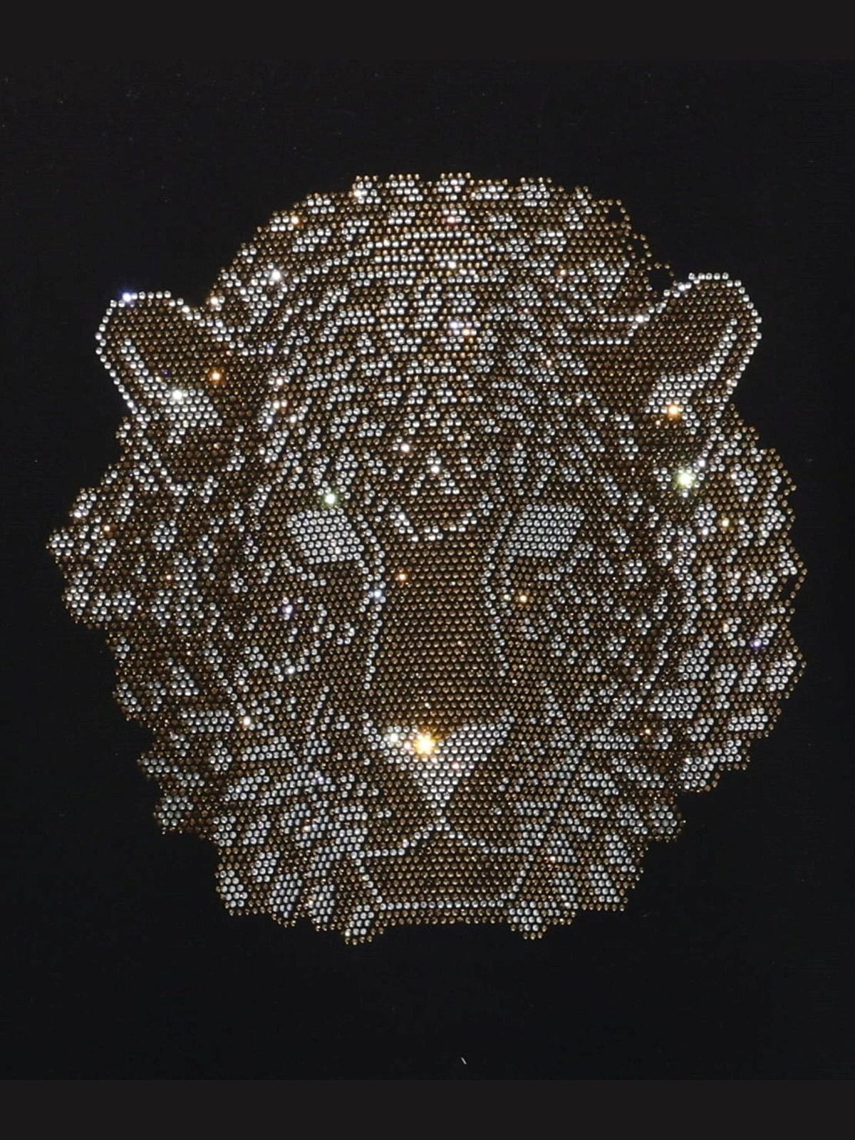 Tiger Rhinestone Bling Bling Short Sleeve T-shirt