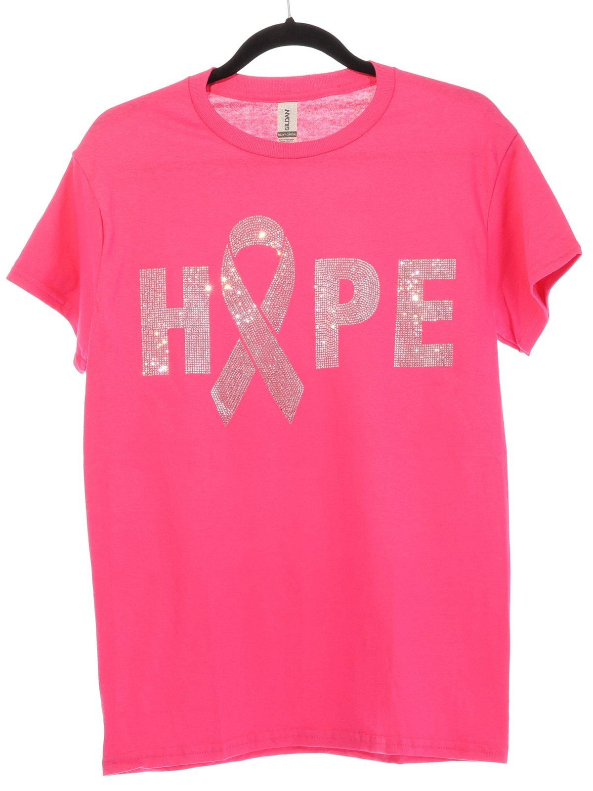 Cancer Awareness Hope Rhinestone Bling Bling Short Sleeve T-shirt