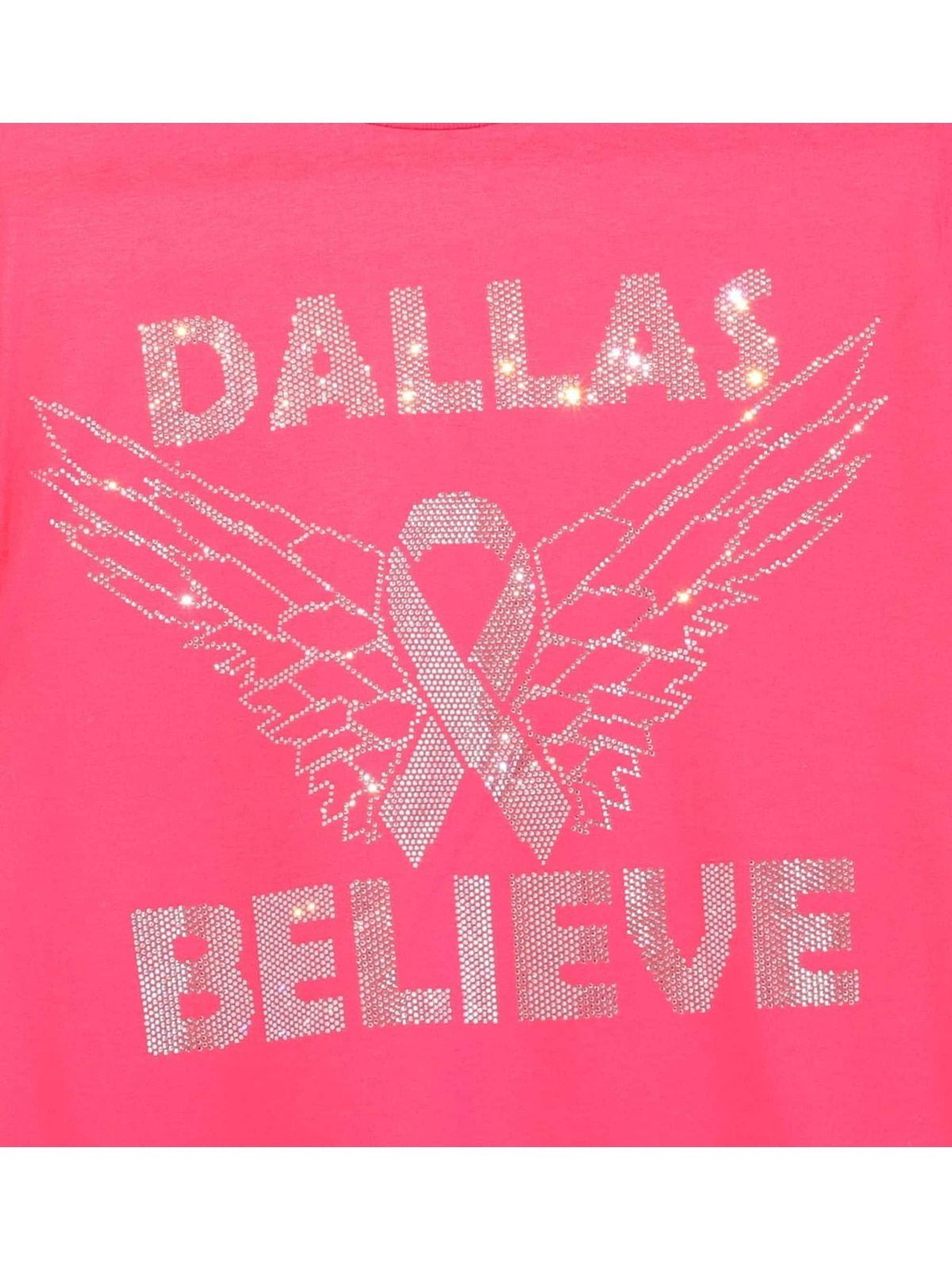 Cancer Awareness Custom City /Name Believe Rhinestone Bling Bling Short Sleeve T-shirt