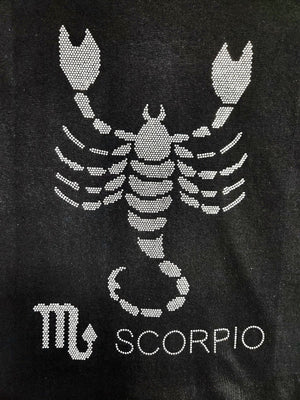 Scorpio Shirt, Zodiac Shirt, Scorpio Rhinestone T-Shirt, Zodiac Scorpio Tee, Horoscope Shirt, Birthday Gift Shirt, Bling Bling T-shirt