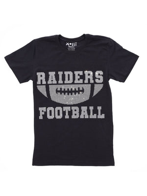 Raiders Shirt, Football Tee, Las Vegas T-shirt, Rhinestone shirt, bling bling tee, Game day shirt, Sport Shirt, women tee, Black T-shirt