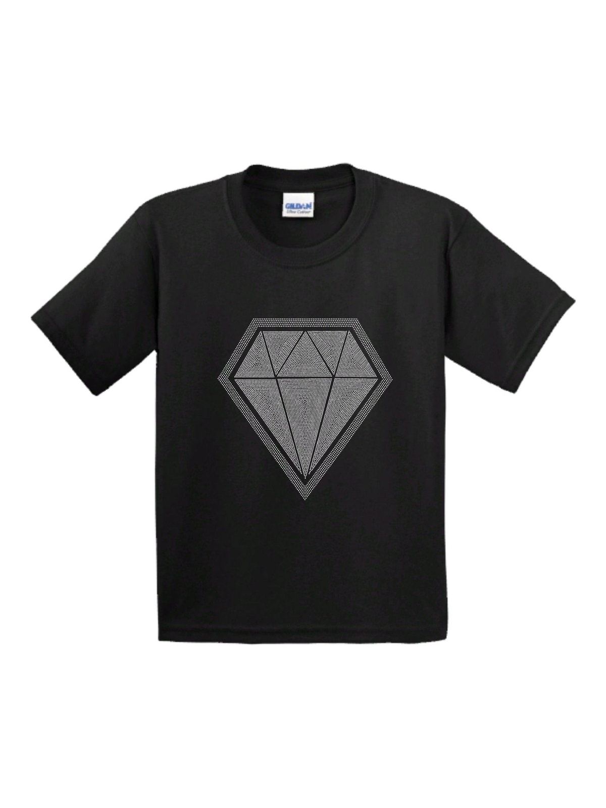 Giant Diamond Rhinestone Bling Bling Short Sleeve T-shirt