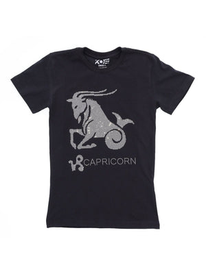 Capricorn Bling Rhinestone Shirt, Capricorn Zodiac Shirt, Zodiac Sign Shirt, Astrology Shirt, Horoscopes Tee, Birthday Shirts, Women Black