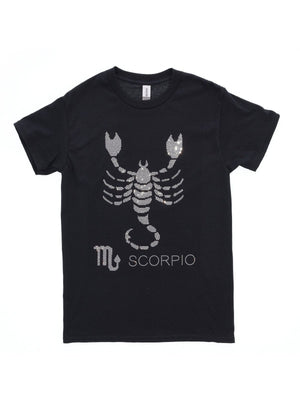 Scorpio Shirt, Zodiac Shirt, Scorpio Rhinestone T-Shirt, Zodiac Scorpio Tee, Horoscope Shirt, Birthday Gift Shirt, Bling Bling T-shirt