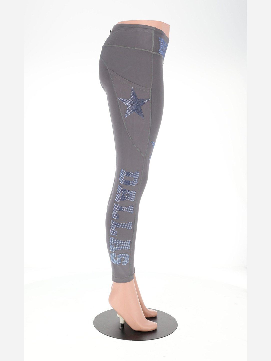 Dallas Rhinestone Leggings With Active Wear Yoga Pant Women Football Yoga Leggings with side Pocket