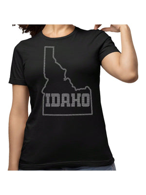 Idaho Rhinestone State Map Shirt, Idaho Lover Shirts, Idaho Travel Gifts, Idaho Apparel, Idaho Clothing, Idaho Travel T-Shirt, Gem State