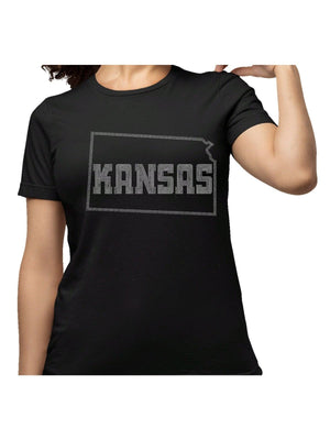 Kansas Rhinestone Shirt, Kansas Apparel, Kansas College Sweatshirt, Kansas Game Day Shirt, Kansas Gifts, Sunflower State Tee, Kansas fan