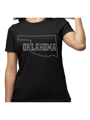 Oklahoma State Rhinestone Shirt, Oklahoma pride homeland shirt, Oklahoma home tee, Native American Oklahoma Rhinestone Map shirt