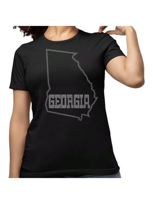 Georgia Rhinestone Shirt, Georgia Apparel, Georgia College Sweatshirt, Georgia Game Day Shirt, Georgia Gifts, Peach State Tee, Georgia fan