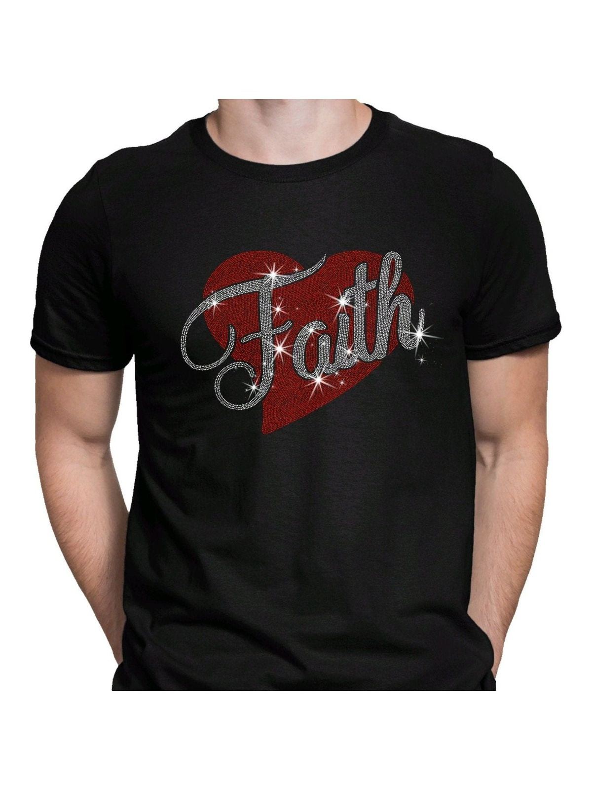 Faith Shirt, Faith Cross Rhinestone Shirt, Christian Gift, Faith Gift, Christian Shirts, Love and Grace Shirt, Faith Cross, Faith with Heart