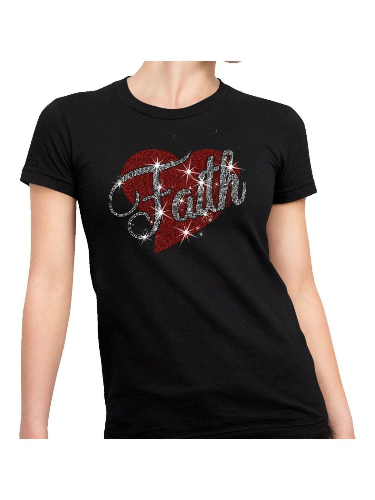 Faith Shirt, Faith Cross Rhinestone Shirt, Christian Gift, Faith Gift, Christian Shirts, Love and Grace Shirt, Faith Cross, Faith with Heart