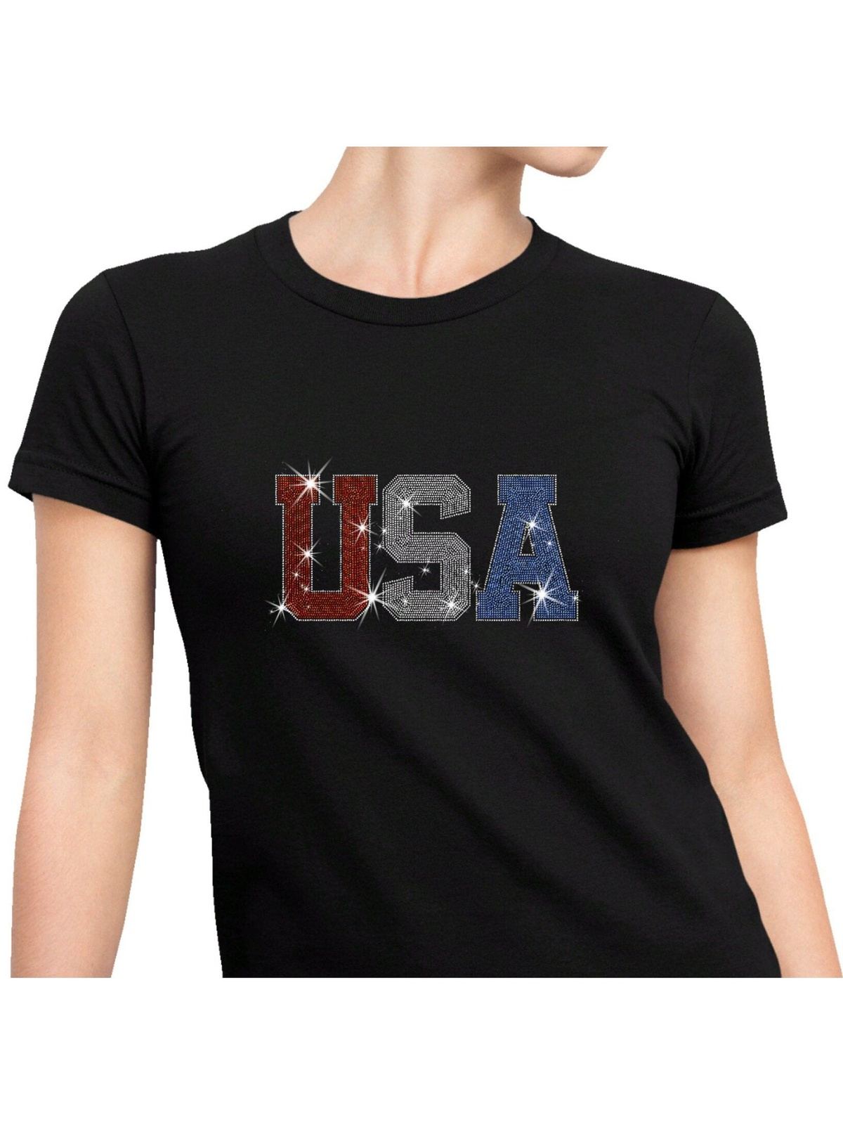 4th of July, USA Rhinestone Shirt for Women, for Men Glitter USA Shirt, Fourth of July 4th Mommy and Me Outfits Toddler