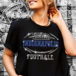 Indianapolis Rhinestone T-Shirt, Fit Style Football Game Shirt, Trend Fashion Style Shiny Shirt, Casual Sportwear Tailgate Trend Tee
