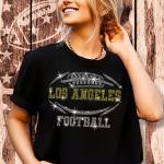 Los Angeles Rhinestone T-Shirt, Game Day Sunday Trend Football Shirt, Bling Glitter Sparkling Fan Tee, Eye-Catching Gift Dazzling Shirt