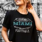 Miami Rhinestone T-Shirt, Dazzling Football Tee-Shirt, Glittering Style Fan Shirt, Sparkling Design Tee, Game Day Sports Teams Shirt