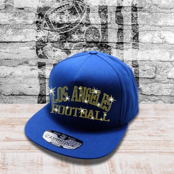 Los Angeles Football Rhinestone Cap, Sports Team Game Day Headwear Gift for Mom Dad Coach, Matching Outdoor Cap, Tailgating Sportswear