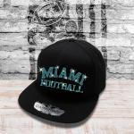 Miami Football Rhinestone Cap, Sport Season Cheer Hat, Fans Game Day Tailgating Cap, Outdoor Headwear Gift for Sports Team Supporters