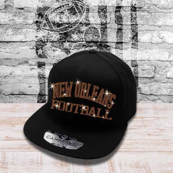 New Orleans Football Rhinestone Snapback Cap, Game Day Headwear for Sport Lovers, New Adult Adjustable Hat, Unisex Tailgating Gift Cap
