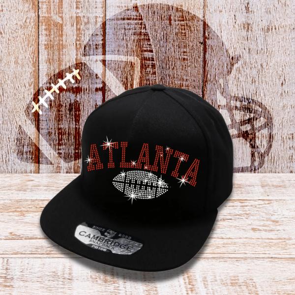 Atlanta Football Rhinestone Snapback Cap, Sport Teams Supporters Game Day Headwear, Vintage Style Hat, Classic Dad Cap, Sports Fan Apparel