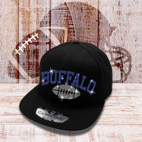 Buffalo Football Rhinestone Snapback Cap, Classic Dad Cap, Sports Teams Headwear, Cheer Mom Game Day Hat, City Lovers Tailgating Gift