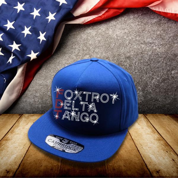 Foxtrot Delta Tango Rhinestone Caps, Funny FDT Caps, Anti-Autocracy Caps, Anti Fascism Caps, Anti-Trump Caps, Activist Protest Headwear