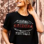 Arizona Rhinestone T-shirt, Bling Football Fan Shirt, Eye-Catching Glitter Football Tee, Team Spirit T-Shirt, Leisure Fashion shirt