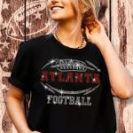 Atlanta Rhinestone T-Shirt, Game Day Football Tee-Shirt for Fans, Eye-Catching Glitter Sports Tee, Unique Football Team Bling Top
