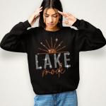 Lake Mode with Sun Rhinestone T-Shirt, Summer Travel Shirt, Camper Sunshine Shirt, Family Vacation Trip Tee, Casual Beach Shirt