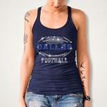Dallas Rhinestone T-Shirt, Football Team Fans Gameday Apparel, Shiny Chic Bling Glitter Shirt, Casual Sportwear Tailgate Bright Tee