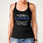Detroit Rhinestone T-Shirt, Chic Design Sparkling Football Shirt, Shiny Fashion Eye-Catching Tee-Shirt, Glittering Fan Dazzling Team Shirt