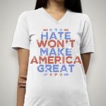 Hate Won't Make America Great Rhinestone T-Shirt, Patriotic Shirt, Anti Trump Tee, Resist Anti-MAGA Shirt, Democracy Tee, Equality Shirt