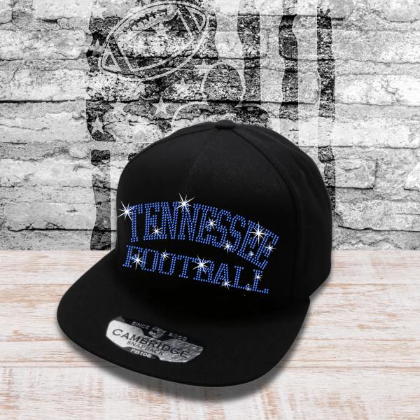 Tennessee Football Rhinestone Snapback Cap, New Season Sports Teams Game Day accessory, Streetwear Sport Cap, Tailgating Fanwear
