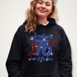 America 1776 Land Of The Free Rhinestone T-Shirt, Independence & Memorial Day Shirt, Unique Design Patriotic Tee Gift for Americans