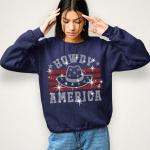 Howdy America with Hat Rhinestone T-shirt, Independence Day Apparel, Fourth of July Tee Shirt, American Pride Shirt, USA Patriotic Shirt
