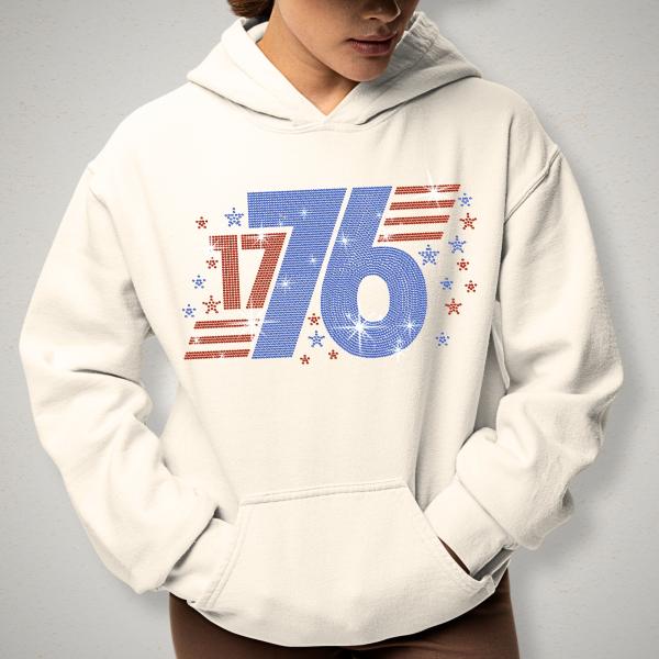 1776 America Rhinestone T-shirt, Independence Day Shirt, Patriotic USA Shirt, Fourth of July Tee, Liberty Freedom Shirt, Veteran Gift