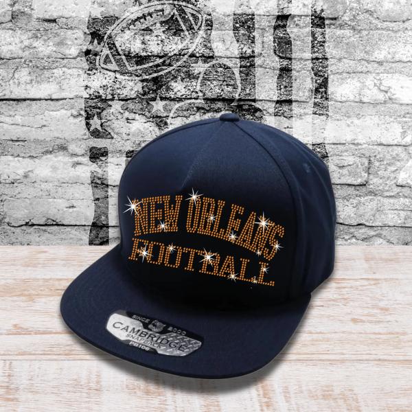 New Orleans Football Rhinestone Snapback Cap, Game Day Headwear for Sport Lovers, New Adult Adjustable Hat, Unisex Tailgating Gift Cap
