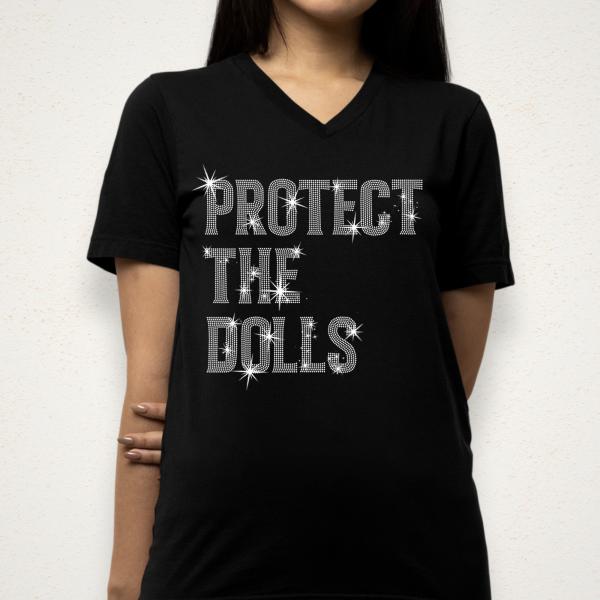 Protect The Dolls Rhinestone T-Shirt, Gender Equality Shirt, Feminist Shirt, Resistance Shirt, Human Rights Tee, Activist Top Shirt