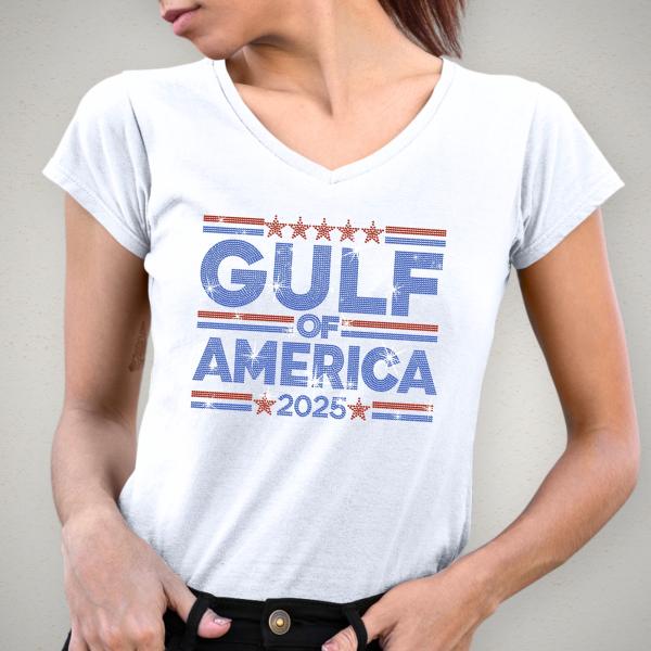 Gulf Of America 2025 Rhinestone T-Shirt, Patriotic Vintage Tee-Shirt, Cruise Gift Shirt, American Pride Shirt, Funny Liberal Gift
