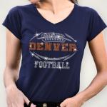 Denver Rhinestone T-Shirt, Sparkling Football Fan Design Tee, Glitter Trend Fashion Style Shirt, Eye-Catching Dazzling Sunday Shirt