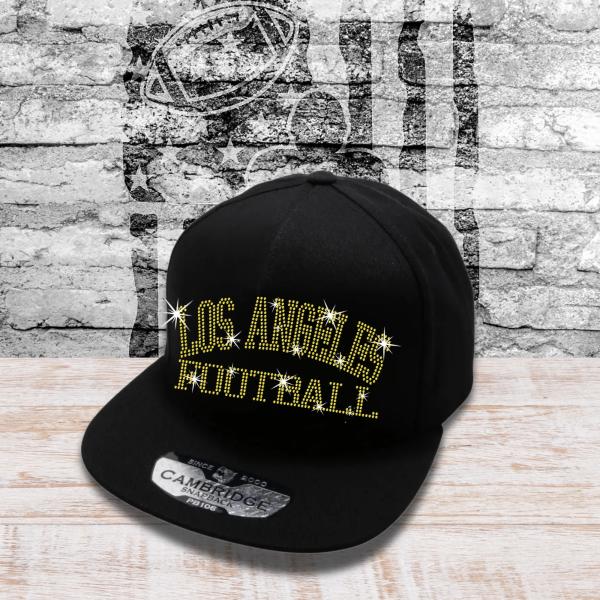 Los Angeles Football Rhinestone Cap, Sports Team Game Day Headwear Gift for Mom Dad Coach, Matching Outdoor Cap, Tailgating Sportswear