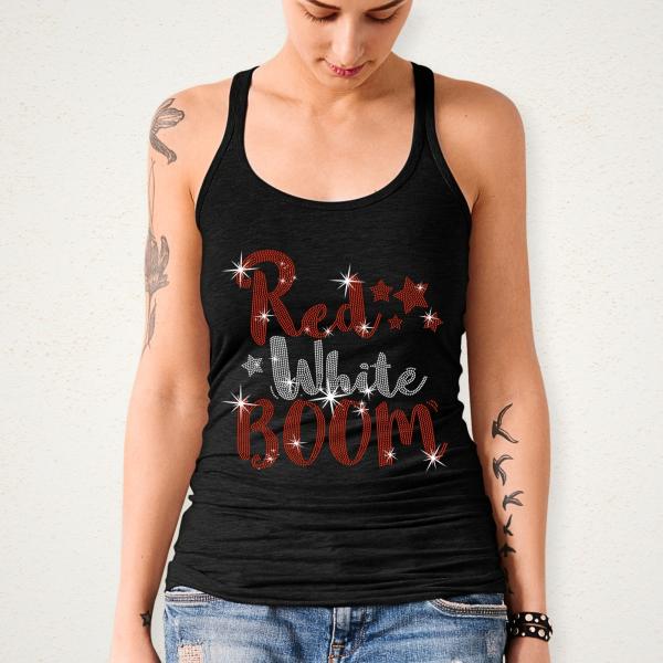 American Girl Rhinestone T-Shirt with Handwriting Design, Women's Favorite Memorial Day Tee, Independence Day Patriotic Gift for Her