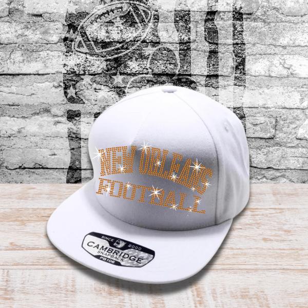 New Orleans Football Rhinestone Snapback Cap, Game Day Headwear for Sport Lovers, New Adult Adjustable Hat, Unisex Tailgating Gift Cap