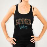 Summer Vibes Rhinestone T-Shirt, Vacation Trip Traveling Camping Tee, Retro Beach Party Lover Shirt, Tropical Clothing Gift For Adventurer